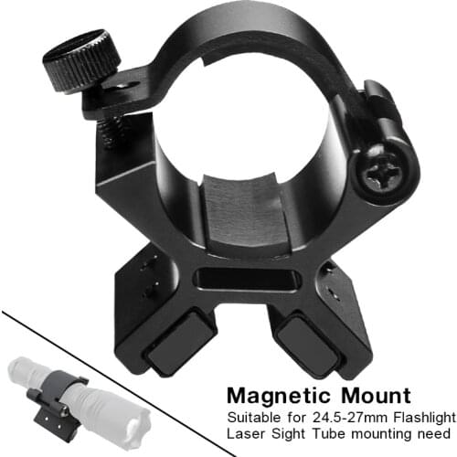 SecurityIng Flashlight Mounting Bracket with Dual Magnets for 24-27mm Dim Range Assembly Tactical Torch