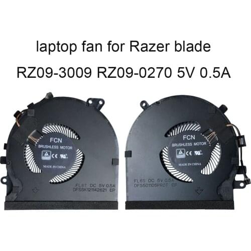 Laptop CPU Cooling Fans for Razer Blade 15 RZ09-0270 02705E76 RZ09 3009 E97 GPU Cooler Radiator fan New DFS5K121142621 FLK7 FL6S