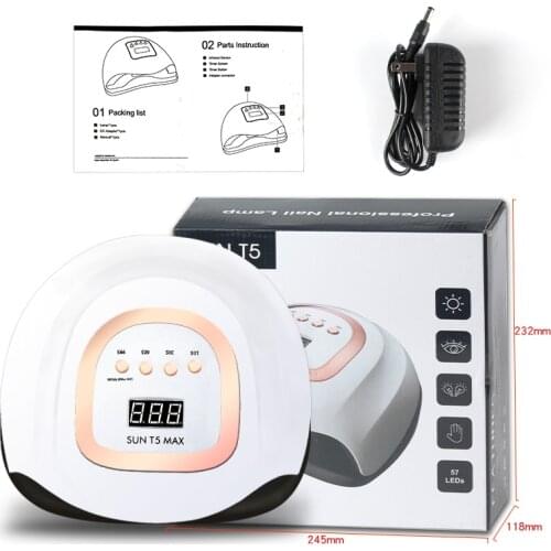 220W 57 LED Nails Lamp Double Light Source Three Speeds Intelligent Induction Phototherapy Lamp For Drying UV Nails Gel Polish