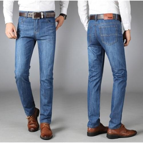 2021 New Brand Men Spring Summer Jeans Denim Mens Jeans Slim Fit Plus Size to 40 Big and Tall Men Pants Thin Dress jeans