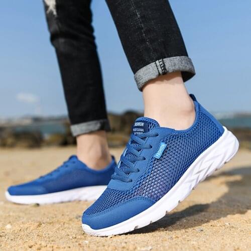 Large size summer mens shoes 2021 new versatile sports mesh men breathable thin hollow running shoes