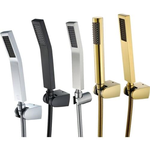 HIDEEP Rain Hand Shower Head Set Bathroom Detachable Washable Showerhead with Shower Base and Hose Chrome/Black/Brushed/Gold