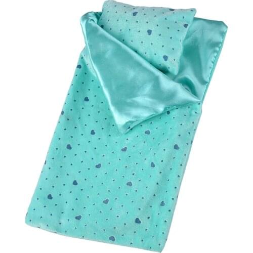 18 Inch Girl Dolls Sleeping Bag Set with Pillow and Eye Patch for American Dolls