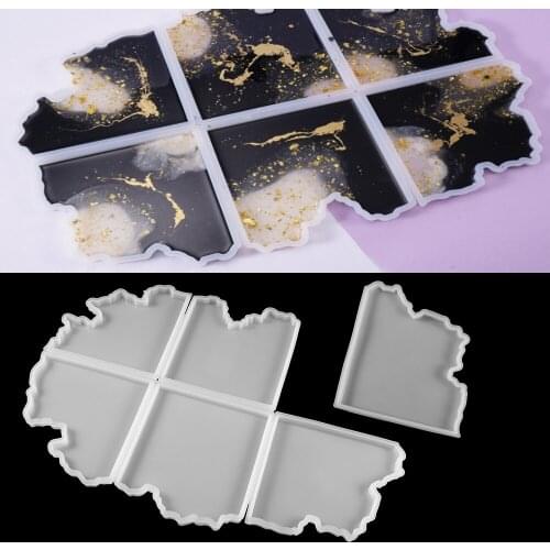 Irregular Tea coaster Silicone Molds Splicing Tray Epoxy Resin Mold For DIY Jewelry Making Home Decor Handmade Crafts Supplies
