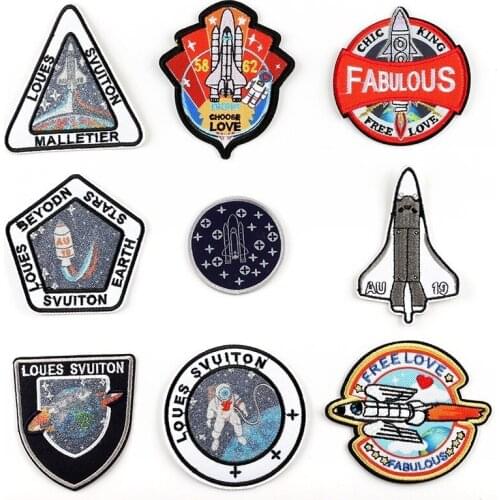 New High-quality Embroidery Cloth Stickers Astronaut Rocket Badge Accessories Patch DIY Shoes Hats Luggage Accessories