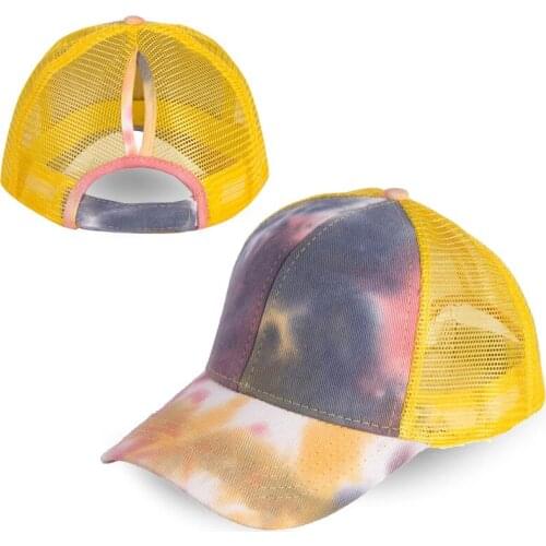 Adult autumn breathable tie dye baseabll cap Men and women casual adjustable baseball cap Snapbacks Golf ponytail gorros