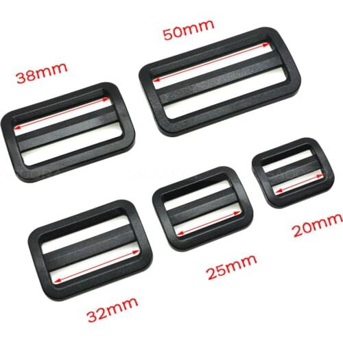 10pcs Plastic Curve Slider Tri-Glide Adjust Tri-ring Buckles For Dog Collar Harness Backpack Strap 3/4" 1" 1-1/4" 1-1/2" 2"