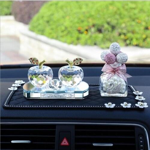 Christmas eve gift crystal double apple new creative car perfume seat car interior supplies aroma decoration