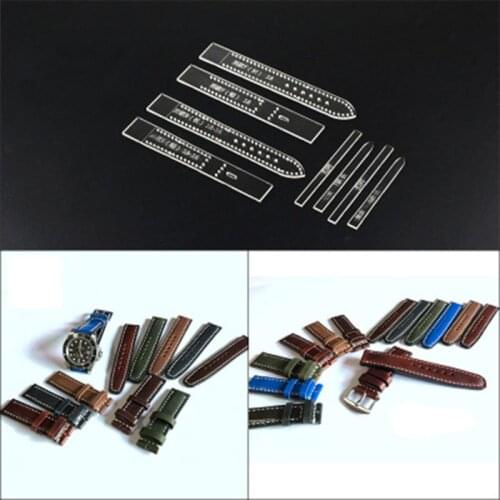 4pcs/set Transparent Acrylic Watch Strap Band Stencil Template Mold DIY Leather Craft Tool Home Supplies For Men