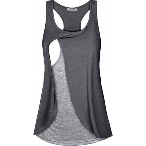 #48 Shirt For Pregnant Women Summer Pregnant Women Clothes Round Neck Sleeveless Stitching Maternity Nursing Top Top Allaitement