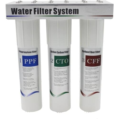 Water Filter Replacement with 3 Cartridges - Home or Office Water Purification System, Quick Installation Kit