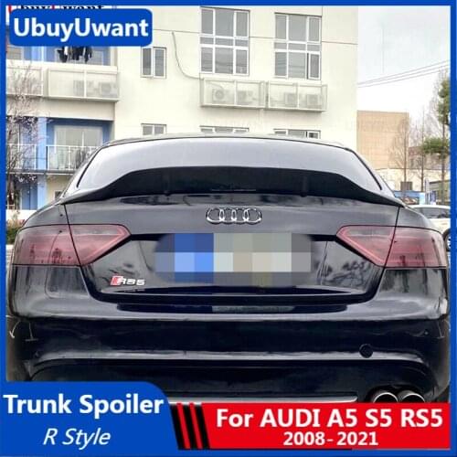 R Style Carbon Fiber Rear Trunk Spoiler for AUDI A5 S5 RS5 2008-2021 Sportback 2Door/4Door Tail Wing Lip Spoiler Car Accessories