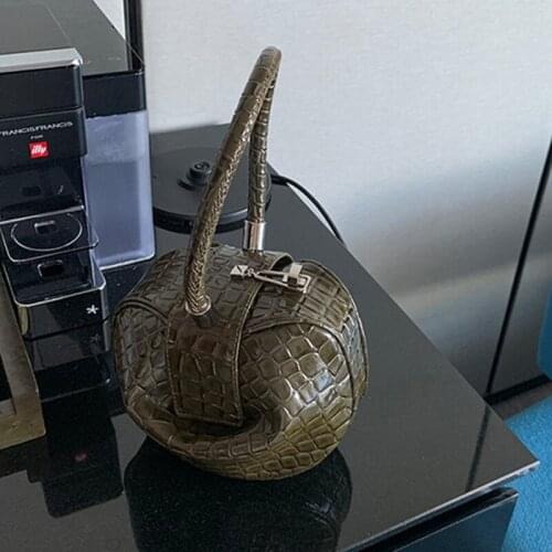 New Quality Women Bucket Handbags Ladies Solid Dumpling Bag Top-handle Crocodile Leather Handbag Vintage Bell Shape Tote Bags