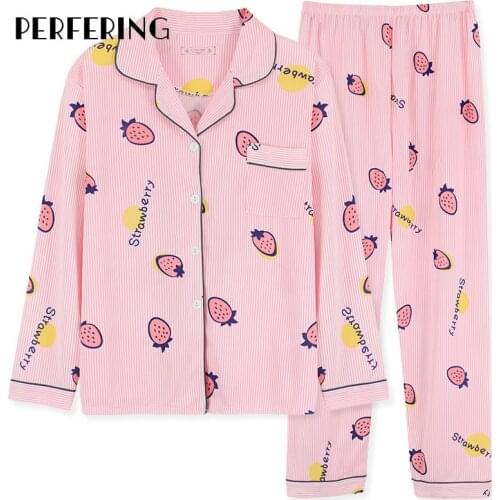 Spring / Summer 2021 New 100% Cotton long-sleeved trousers ladies pajamas suit simple style long pajamas womens home service