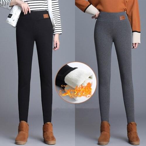 Winter Velvet Slim leggings for Women Thickened Warm Pants Plus Size womens trousers Loose Waist Yoga Pants