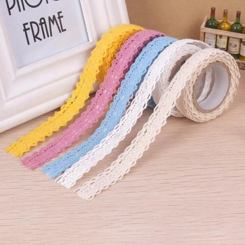 2.5M Fashion Fabric Lace Tape Adhesive Fabric Cotton Lace Ribbon For DIY Decoration Stationery Adhesive Tapes Gifts Holiday