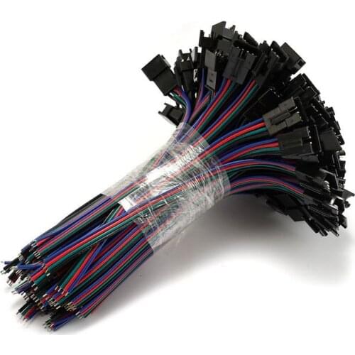 200pair 22AWG 0.3mm 2 3 4 5 Pin JST SM Connector RGB RGBW Female Male Connector Cable Plug For LED Rigid Strip Module Lighting