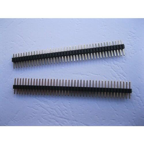 200 pcs Gold Plated 1.27mm Breakable Pin Header 1x40 40pin Male Single Row Strip