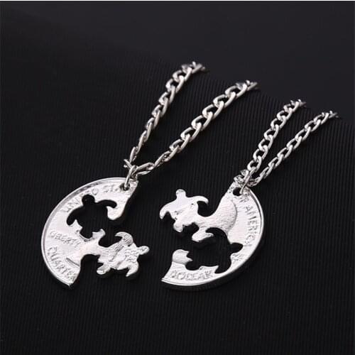 24Set/Lot Cute Sea Turtle Tortoise Coin Pendant Necklace Friendship BFF Lovers Couples Charm Jewelry Christmas Collar Gifts Hot