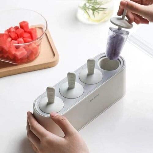 4 Hole Silicone Ice Cream Molds Chocolate Molds Ice Cube Tray Food Popsicle Maker DIY Homemade Freezer Ice Lolly Mould Kitchen