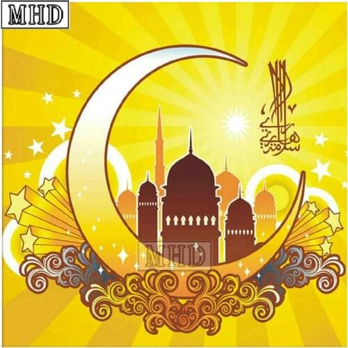 5d diamond painting islam muslim full square diamond embroidered mosque picture diamond mosaic home decoration ramadan festival