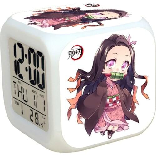 Anime Demon Slayer Animation Peripheral Colorful Alarm Clock Kimetsu No Yaiba Tsuyuri Kanawo Flash Changing Touch Light Gift