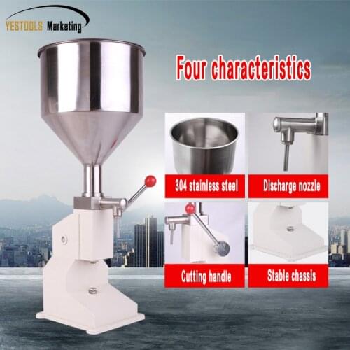 Stainless steel body small bottle lotion bottle filler,Manual cosmetic cream liquid paste packing filling machine 5-50ml