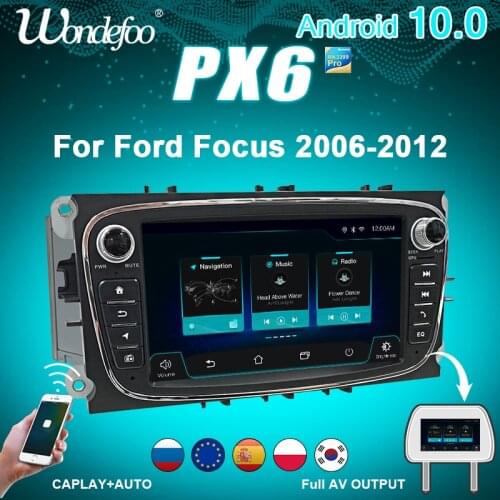 PX6 2 din android 10 car radio with screen for FORD Focus S-MAX Mondeo C-MAX Galaxy Transit Connect autoradio intelligent system