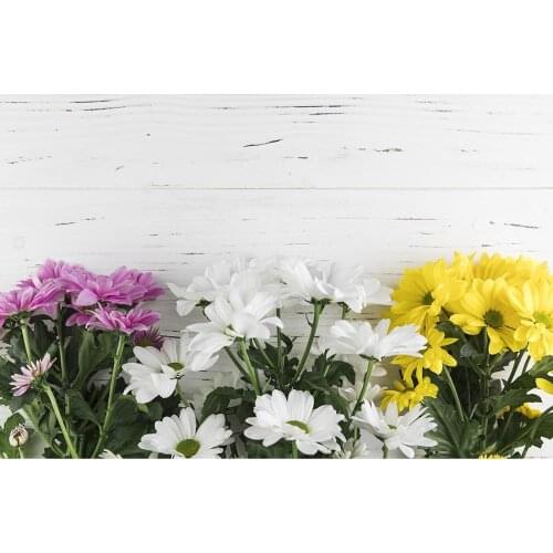 White Wooden Board Flowers Photography Backdrop Custom Backgrounds for Valentines Day Wedding Birthday Photocall Fond Photo