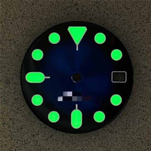 28.5MM Single Calendar Watch Dial Super Green Luminous Watch Dial for SKX007/009/NH35 Watch Modification Part