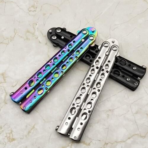 Homir Foldable Butterfly Knife Portable Deformable Pocket Trainer Survival Knife Outdoor Game Training Tool folding knife