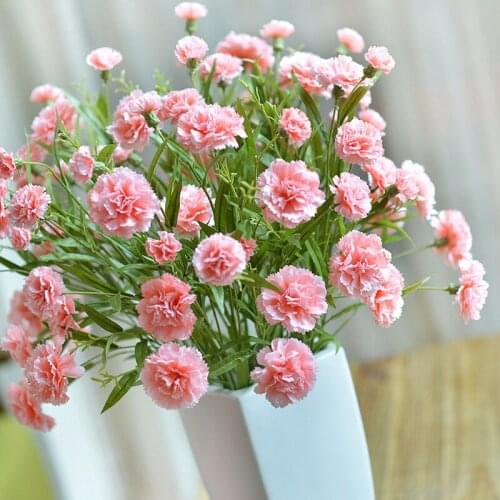 Carnations Artificial Flowers Rose Bouquet For Wedding Decoration Fake Flowers Living Room Home Decor Festival Gifts For Mother