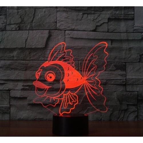 Creative Night led 3d Lamp Gold fish Molding Animal Night Table Lamp For Bedroom Lovely cartoon childrens toys