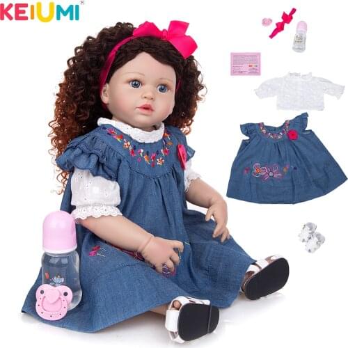 Boom Hair Princess Full Silicone Reborn Boneca Baby Dolls 57 CM Realistic Newborn Bebe Toddler Dolls Toy For Birthday Gifts