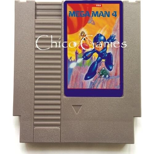 Mega Man MegaMan 4 72 Pins Game Card For 8 Bit Game Player