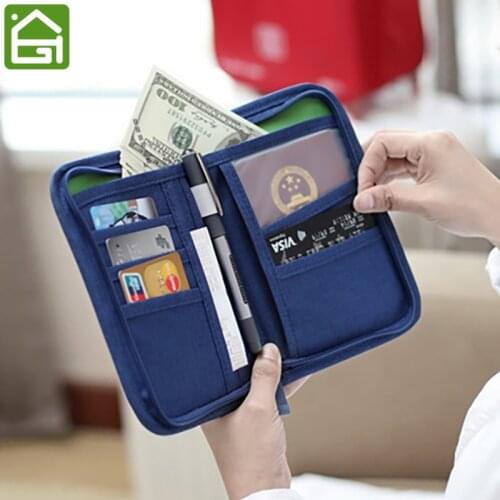 Multipurpose Passport Cover Bag Short Wallet Card Holder Storage Clutch Purse Travel Accessories for Women and Men