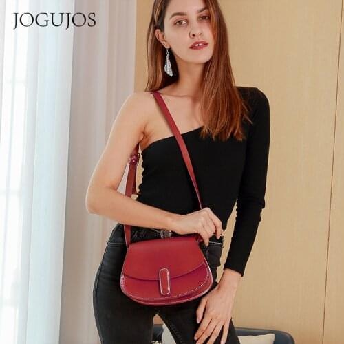 Fashion Leisure Tide Head Layer Cowhide Fashion Contracted Genuine Leather Shoulder Bags Retro Leisure Solid Color Women Bags