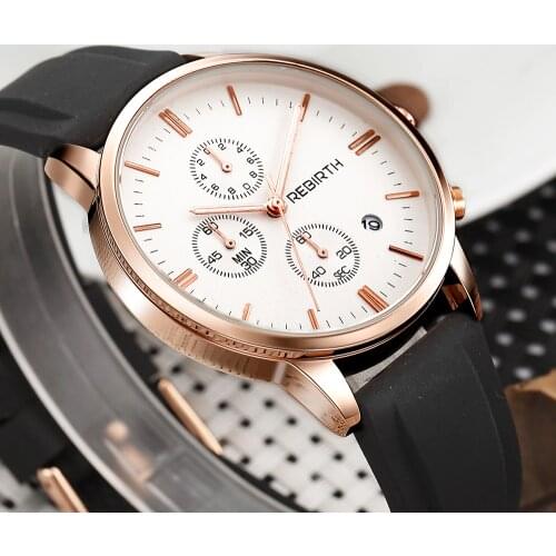 2018 Hot black Strap mens watches male quartz multifunction chronograph men fashion wrist watch relojes hombre