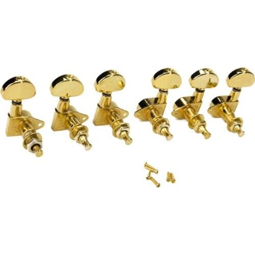 Set of 6 Guitar String Tuning Pegs Tuners Machine Heads 3L + 3R Golden New