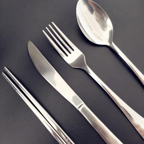 Health Titanium tableware 4 piece set Titanium Spoon Fork Ti chopstick Titanium Knife Gift Package Selling