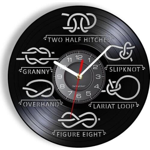Sailing Art Nautical Knot Laser Cut Vinyl Wall Clock Sea Knots Life Skills Decorative Wall Watch Unique Gift For Sailors Artwork