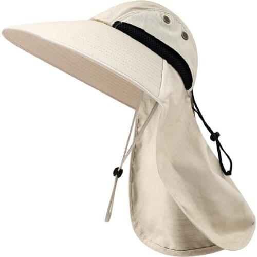 New Outdoor UV Protection Flap Cap Wide Brim Water Resistant Lightweight Neck Cover Sun Hat Camping Fishing Accessories