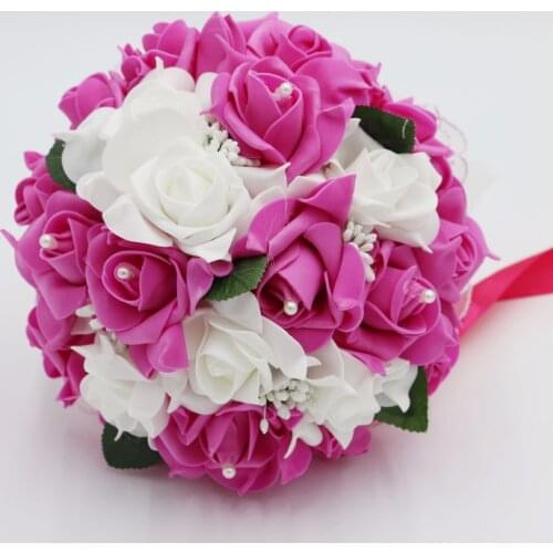 New Romantic Sweet Bridal Bouquet Foam Lace Flowers Wedding Bouquet Bridesmaid Wedding Props Accessories Buque De Noiva