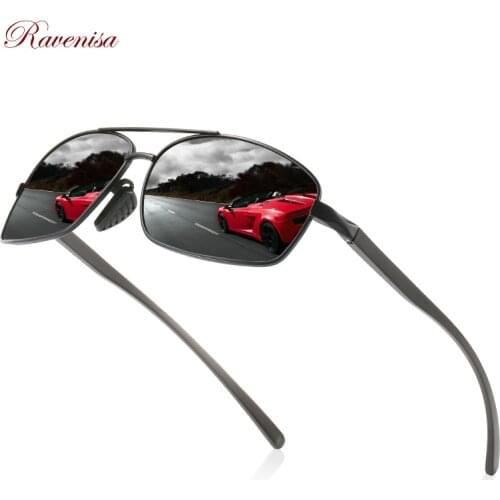 RAVENISA Luxury Super Size Men Sunglasses Square Pilot AL-MG Sun Glasses For Women Outdoor Driving Polarized Alumium Goggle