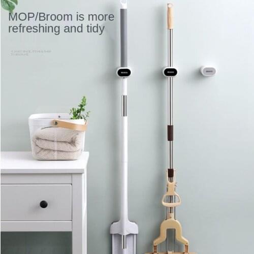 Kitchen and Bathroom Accessories Organizer Mop Holder Wall Mounted Household Adhesive Storage Broom Hanger Brush Hook Racks