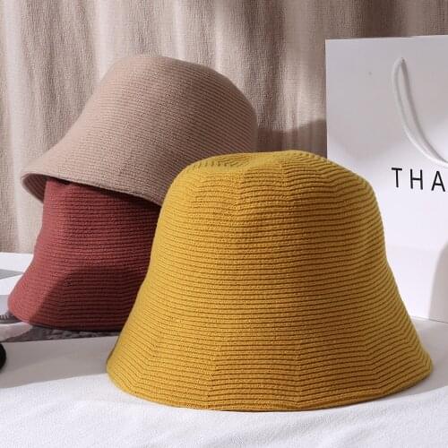 New 2021 women Bucket Hat autumn Winter Teddy Velvet Hats for Lady Thicken Bob Panama Visors Foldable Outdoor Fisherman Hat