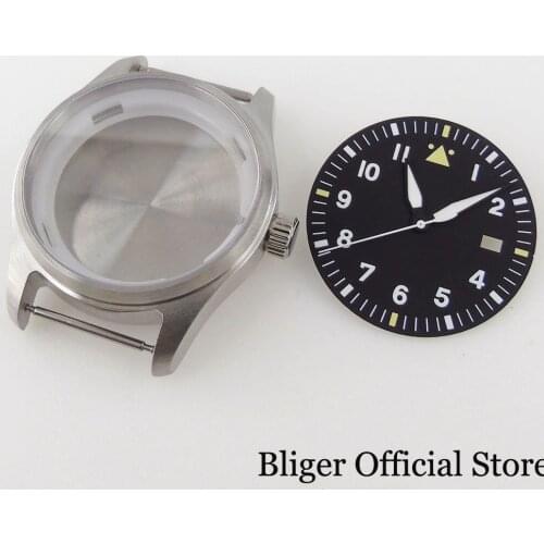 New Brushed 200M Waterproof 39mm Automatic Watch Case fit NH35 Luminous Dial Hand Set Sapphire Crystal
