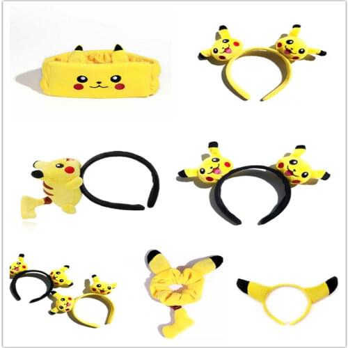 Pokemon Pikachu Hair Band Anime Pikachu Headband Hair Band Hairpin Hair Band Headdress Cartoon Cute Doll Gifts Boy and Girl