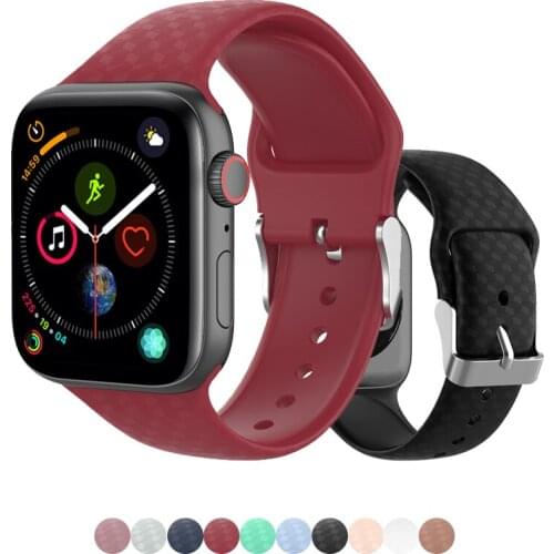 3D Texture strap for apple watch 4 5 band 44mm 40mm 42mm 38mm correa silicone watchband for iwatch 5/4/3/2/1 rubber pulseira