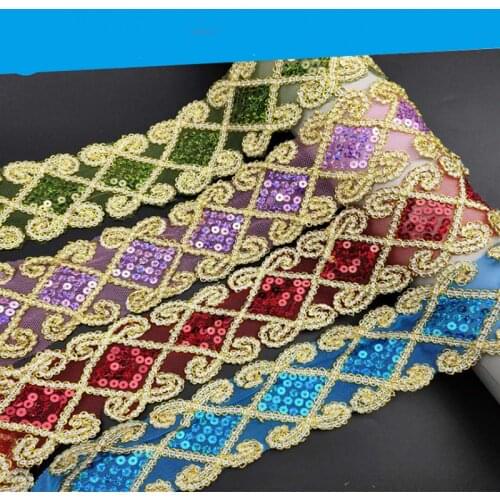 MESH African Antique Embroidered Lace Wedding Dress Hem Ethnic Style Shoe Material And Clothing Accessories